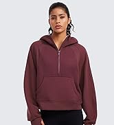 CRZ YOGA Womens Fleece Lined Half Zip Hoodies Pullover Oversized Long Sleeve Casual Workout Sweat...