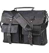 Leather Messenger Bag for Men, 15.6 Inch Vintage Laptop Bag Briefcase Satchel