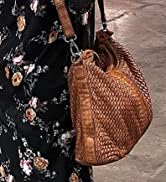 RUSTIC TOWN Leather Shoulder Bag for Women - Washed Leather Travel Sling Bag Crossbody Purse Hobo...