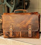 Leather Canvas Messenger Bag for Men Women - Vintage Laptop Satchel Leather Briefcase by Rustic T...