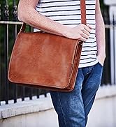 men with leather bag