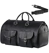 Convertible Carry on Garment Bag for Women,Leather Garment Bags for Travel with Shoe Pouch 2 in 1...