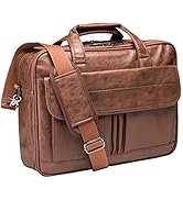 seyfocnia Men's Leather Messenger Bag, 15.6 Inches Laptop Briefcase Business Satchel Computer Han...