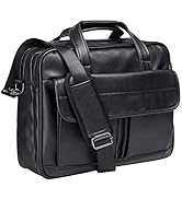 Leather Messenger Bag for Men, Vintage Leather Laptop Bag Briefcase Satchel, 17.3 Inch Computer S...