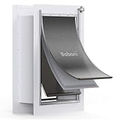 Baboni 3-Flap Pet Door for Wall, Steel Frame and Telescoping Tunnel, Aluminum Lock, Double Flap D...