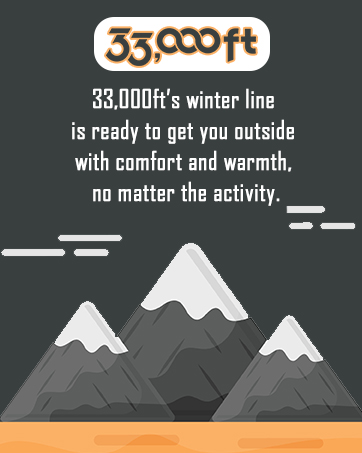 33,000ft warm winter jacket coat and hiking shirts
