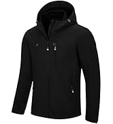 33,000ft Men's Softshell Jacket with Hood Waterproof Windbreaker Lightweight Rain Shell Jacket fo...