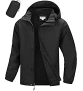 33,000ft Men's Packable Rain Jacket Waterproof Lightweight Raincoat Rain Shell with Hood for Outd...