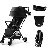 Momcozy ClickGo Lightweight Stroller, Compact Travel Stroller for Airplane with One-Click Fold, B...