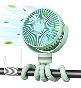 Momcozy 8000mAh Portable Stroller Fan, 27H Ultra-long Battery Life Detachable 4 Speed 360°Rotate ...