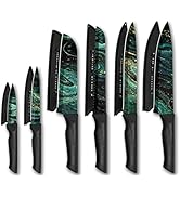 HUNTER.DUAL Knife Set, 12-PC Colorful Kitchen Knife Set, 6 Sharp Kitchen Knives with Covers for C...
