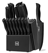 Knife Set, 19 Pieces Knife Set with Block for Kitchen, knife set with sharpener-Knife Block Set, ...