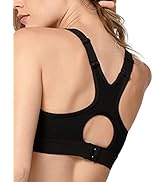 Yvette High Impact Sports Bra for Women High Support Adjustable Straps Racerback Running Workout ...