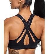 Yvette Sports Bra High Impact Adjustable Criss Cross Back, Full Support for Large Bust No Bounce