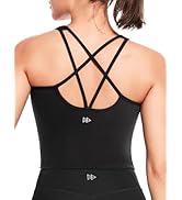 Yvette Yoga Sports Bras for Women Strappy Longline Workout Tank Tops