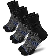 PAPLUS Compression Running Sock for Men and Women 3 Pairs, Cushioned Athletic Crew Socks with Arc...