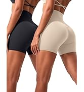 voenxe High Waisted Women Yoga Shorts,Spandex Biker Cycling Short for Running Fitness Workout,Swe...