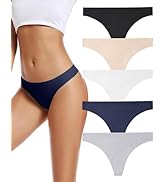 voenxe Seamless Women Underwear Thongs,No Show Ladies Thong,No Line Breathable Comfortable Pantie...