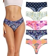 voenxe Seamless Women Underwear Thongs,High Waisted Cut No Show Ladies Panties,Breathable Comfort...