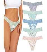 voenxe Seamless Lace Thongs for Women No Show Thong Underwear,Lady Breathable Comfort Panty Soft ...