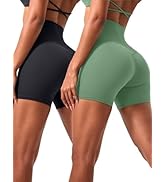 voenxe High Waisted Women Yoga Shorts,Spandex Biker Cycling Short for Running Fitness Workout,Swe...