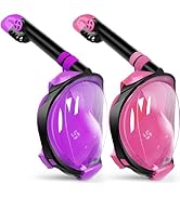 Greatever G2 Snorkeling Gear for Adults 2PCS, Full Face Snorkel Mask with Dry Top Snorkel,Anti-Le...