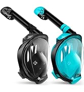 Greatever G2 Snorkeling Gear for Adults 2PCS, Full Face Snorkel Mask with Dry Top Snorkel,Anti-Le...