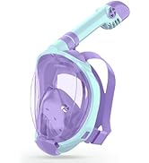 Greatever Snorkeling Gear for Kids，Ideal Gifts of Kids Snorkel Mask，Full Face Snorkel Mask Kids w...