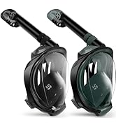 Greatever G2 Snorkeling Gear for Adults 2PCS, Full Face Snorkel Mask with Dry Top Snorkel,Anti-Le...
