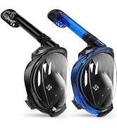 Greatever G2 Snorkeling Gear for Adults 2PCS, Full Face Snorkel Mask with Dry Top Snorkel,Anti-Le...