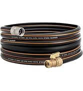 Giraffe Tools Hybrid Garden Hose 35ft x 5/8", Male and Female Fittings with Shut off Valve, Flexi...