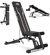 FLYBIRD Weight Bench, 1200lbs Capacity Adjustable Workout Bench with Detachable Headrest and Leg ...