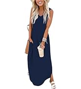 Arolina Maxi Dress for Women Tropical Summer V Neck Sleeveless Split Long Beach Dresses Casual Lo...