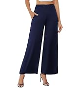Arolina Women's Stretchy Wide Leg Palazzo Lounge Pants with Pockets Casual Comfy High Waist Palaz...