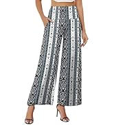 Arolina Women's Stretchy Wide Leg Palazzo Lounge Pants with Pockets Casual Comfy High Waist Palaz...