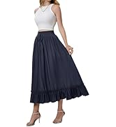 Arolina Women’s Summer Boho Flowy Tiered Maxi Skirt 2025 Fashion Elastic Waist Pleated Long Beach...
