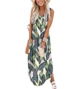 Arolina Maxi Dress for Women Tropical Summer V Neck Sleeveless Split Long Beach Dresses Casual Lo...