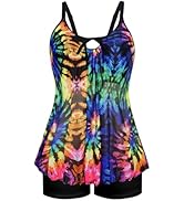 Arolina Women's Plus Size Tankini Swimsuits Mesh Modest Two Piece Bathing Suits with Shorts Front...