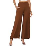 Arolina Women's Stretchy Wide Leg Palazzo Lounge Pants with Pockets Casual Comfy High Waist Palaz...