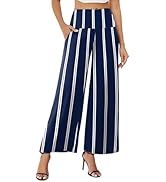 Arolina Women's Stretchy Wide Leg Palazzo Lounge Pants with Pockets Casual Comfy High Waist Palaz...