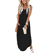 Arolina Maxi Dress for Women Tropical Summer V Neck Sleeveless Split Long Beach Dresses Casual Lo...
