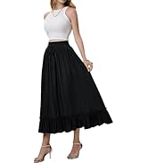 Arolina Women’s Summer Boho Flowy Tiered Maxi Skirt 2025 Fashion Elastic Waist Pleated Long Beach...