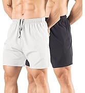 Gaglg Men's 5" Running Shorts 2 Pack Quick Dry Athletic Workout Gym Shorts with Zipper Pockets