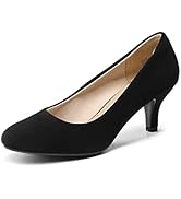 DREAM PAIRS Women's Wide Dress Pumps Closed Toe Low Kitten Heel Comfortable Pump Work Wedding Shoes