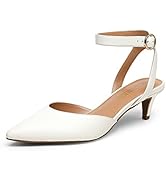 DREAM PAIRS Low Heels for Women Wedding Dress Closed Toe Pump Shoes