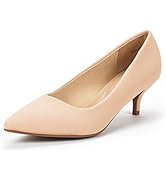 DREAM PAIRS Women's Moda Low Heel D'Orsay Pointed Toe Pump Shoes