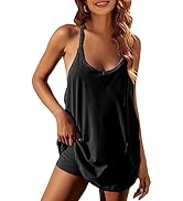 Faleave Women's Summer Sleeveless Mini Dress Athletic Dress Spaghetti Strap Short Tennis Dress wi...