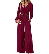 PRETTYGARDEN Women's 2 Piece Outfits 2025 Spring Casual V Neck Long Sleeve Strappy Crop Top Wide ...