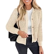 PRETTYGARDEN Women's Cardigan Sweaters 2025 Spring Long Sleeve Button Down Open Front Chunky Knit...
