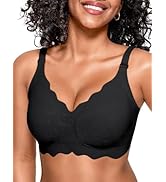 OEAK Women Bras No Underwire Scalloped Push Up Bra Buttery Soft Tshirt Bra Seamless Full Coverage...